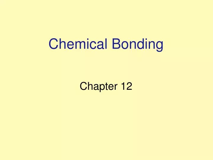 chemical bonding