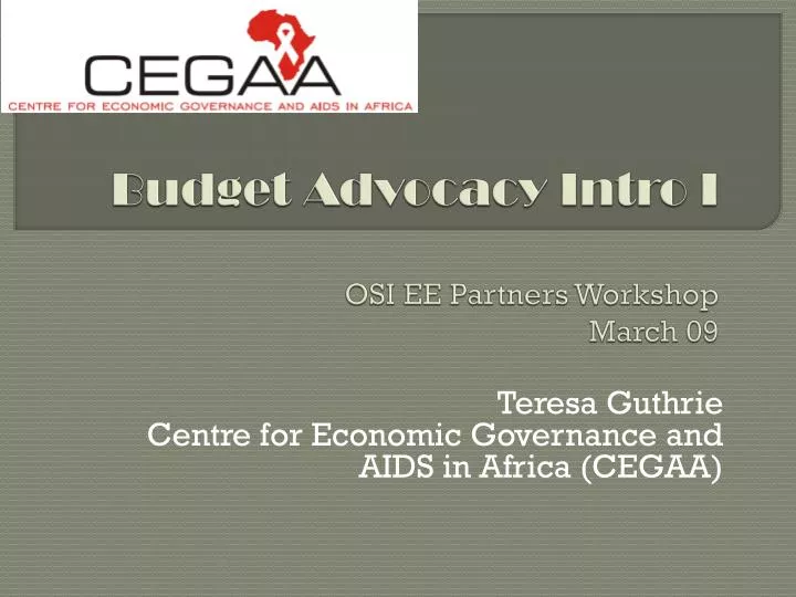 budget advocacy intro i osi ee partners workshop march 09