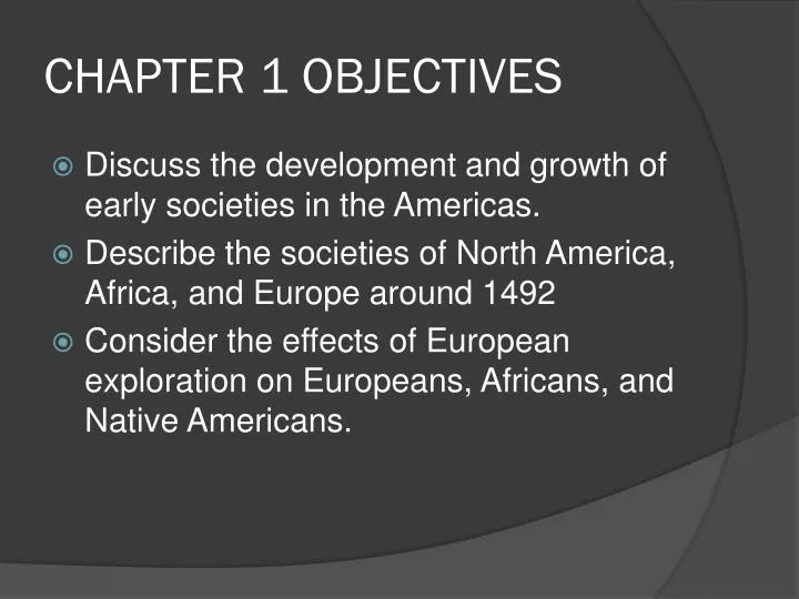 chapter 1 objectives