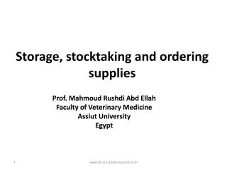 Storage, stocktaking and ordering supplies