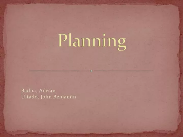 planning