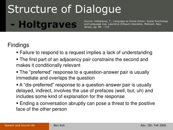 structure of dialogue