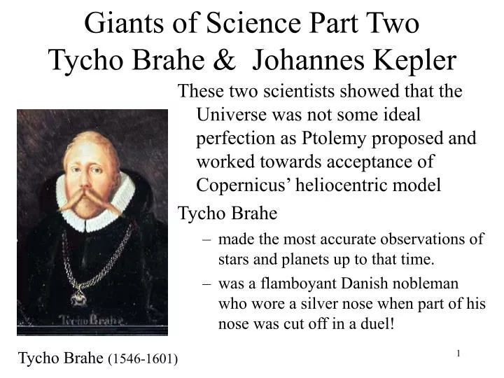 giants of science part two tycho brahe johannes kepler