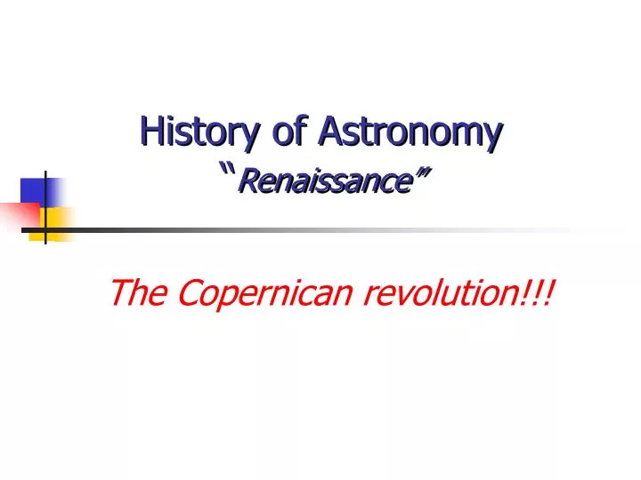 history of astronomy renaissance