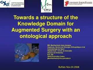 Towards a structure of the Knowledge Domain for Augmented Surgery with an ontological approach