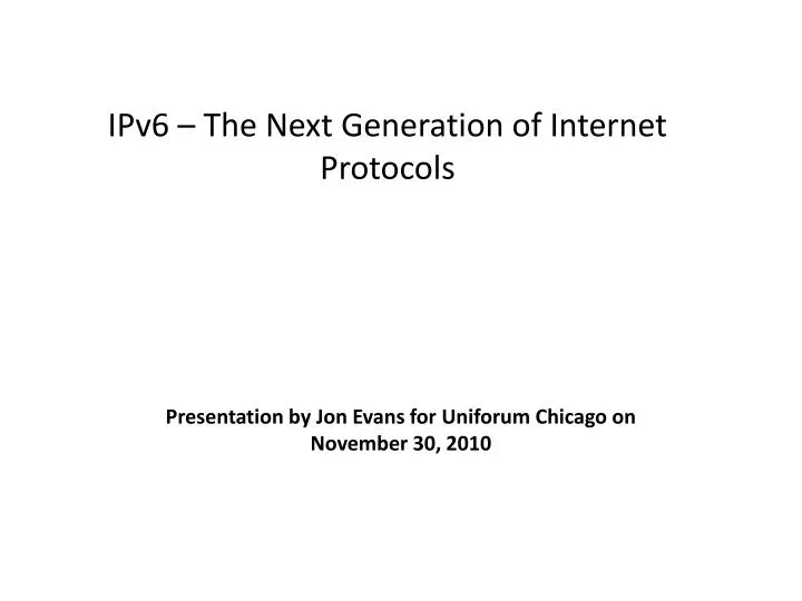 ipv6 the next generation of internet protocols