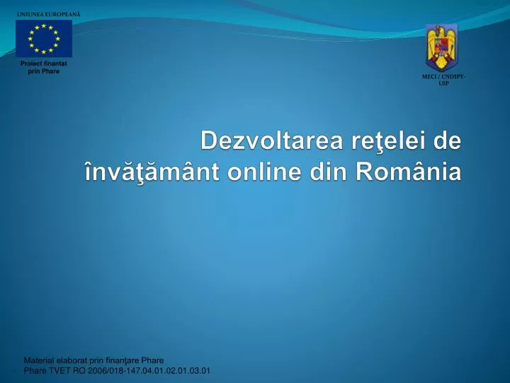 dezvoltarea r e elei de nv m nt online din rom nia
