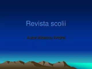 revista scolii