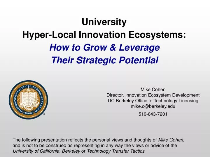 university hyper local innovation ecosystems h ow to grow leverage their strategic potential