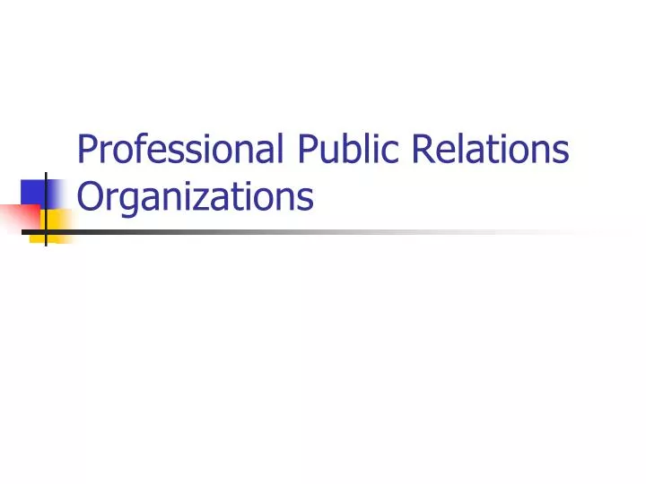 professional public relations organizations