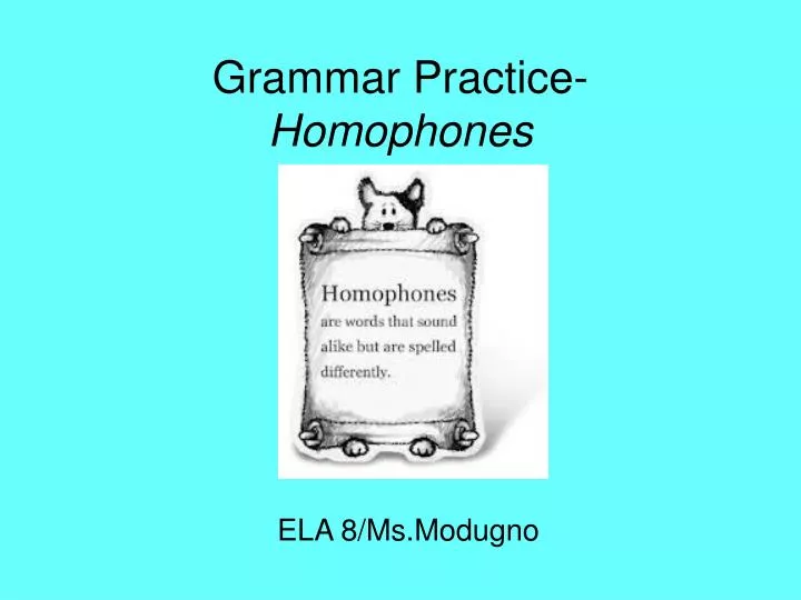 grammar practice homophones