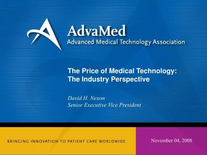 the price of medical technology the industry perspective