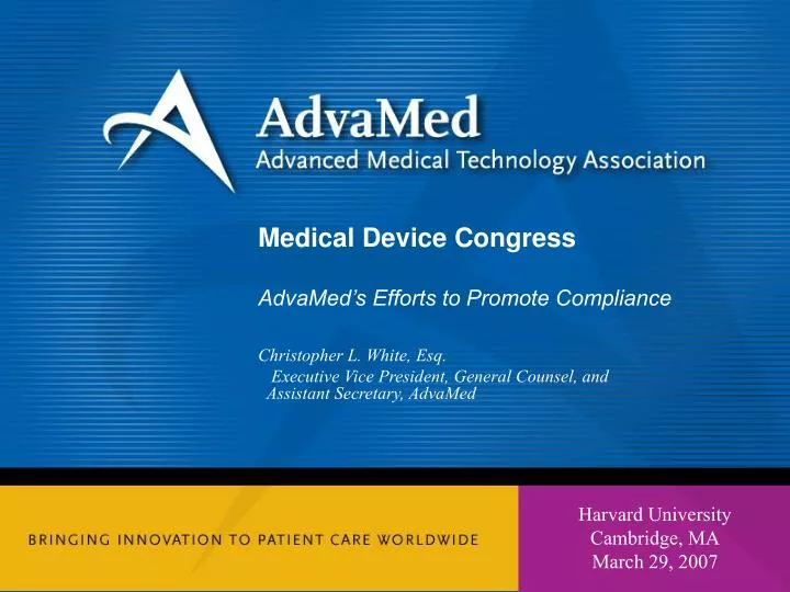 medical device congress advamed s efforts to promote compliance