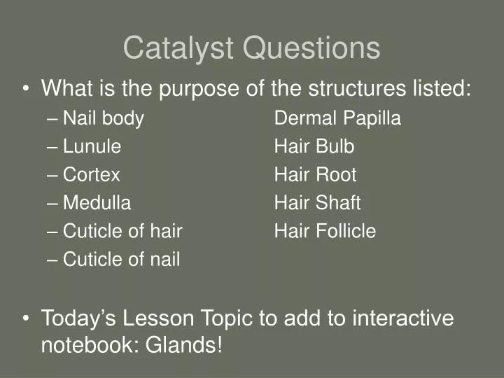 catalyst questions