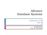 Advance Database Systems - slide 1