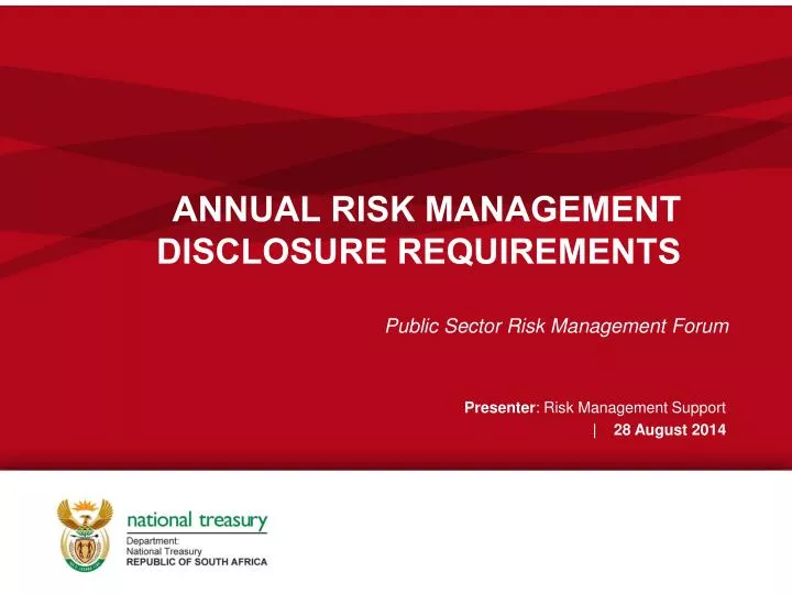 annual risk management disclosure requirements