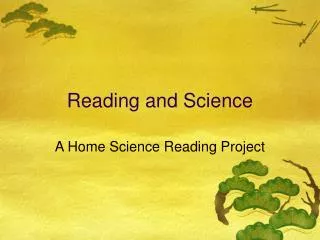 Reading and Science