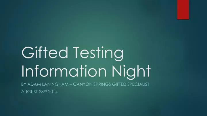 gifted testing information night
