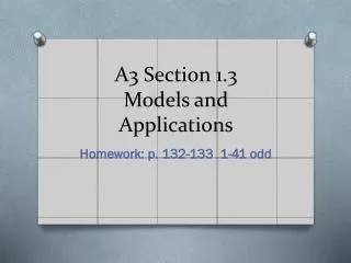 A3 Section 1.3 Models and Applications