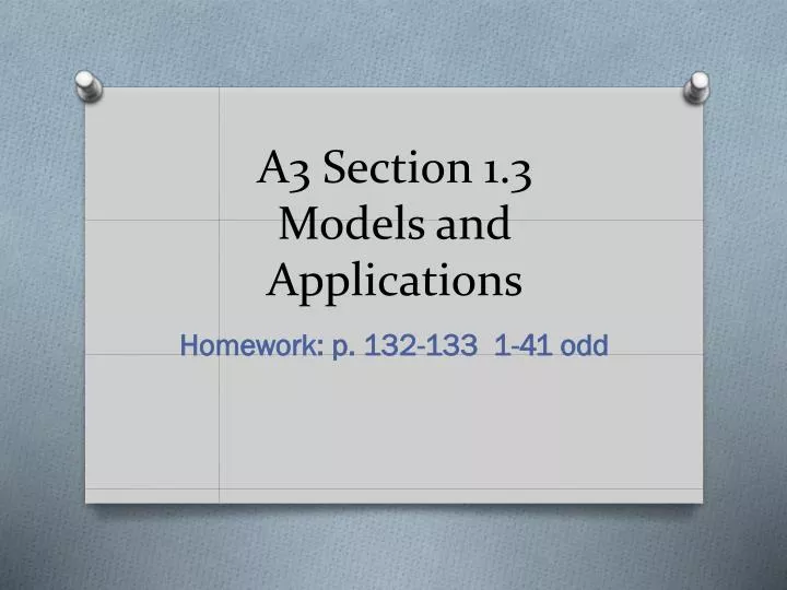 a3 section 1 3 models and applications
