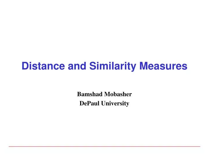 distance and similarity measures
