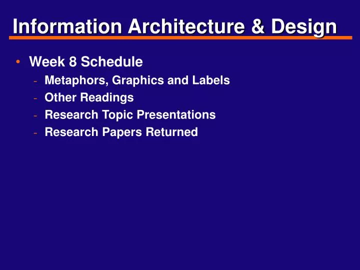 information architecture design