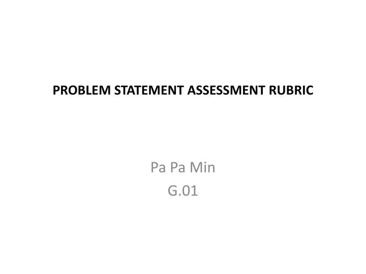 problem statement assessment rubric