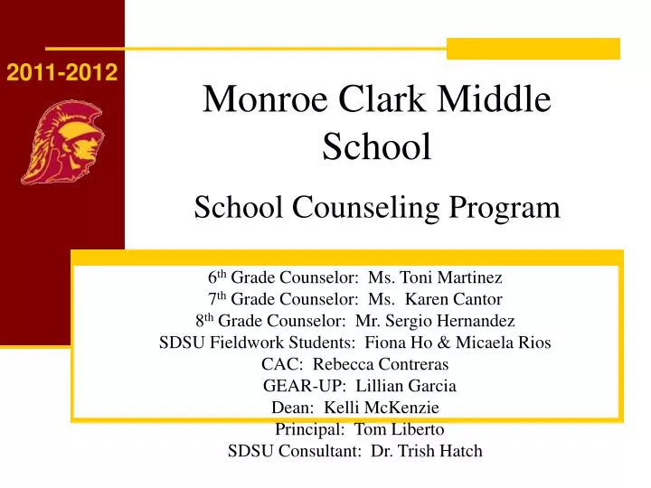 monroe clark middle school school counseling program