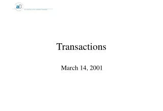 Transactions