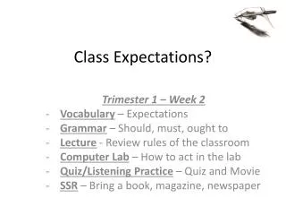 Class Expectations?