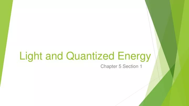 light and quantized energy