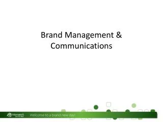 Brand Management &amp; Communications