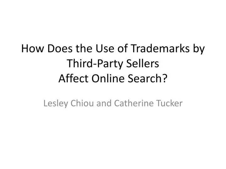 how does the use of trademarks by third party sellers affect online search