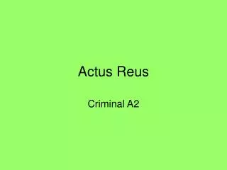 Actus Reus