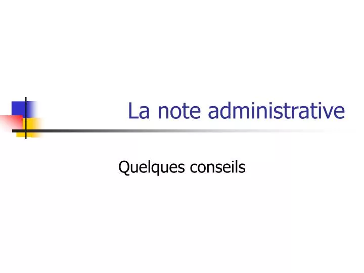 la note administrative