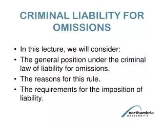 CRIMINAL LIABILITY FOR OMISSIONS