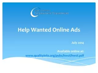 Help Wanted Online Ads