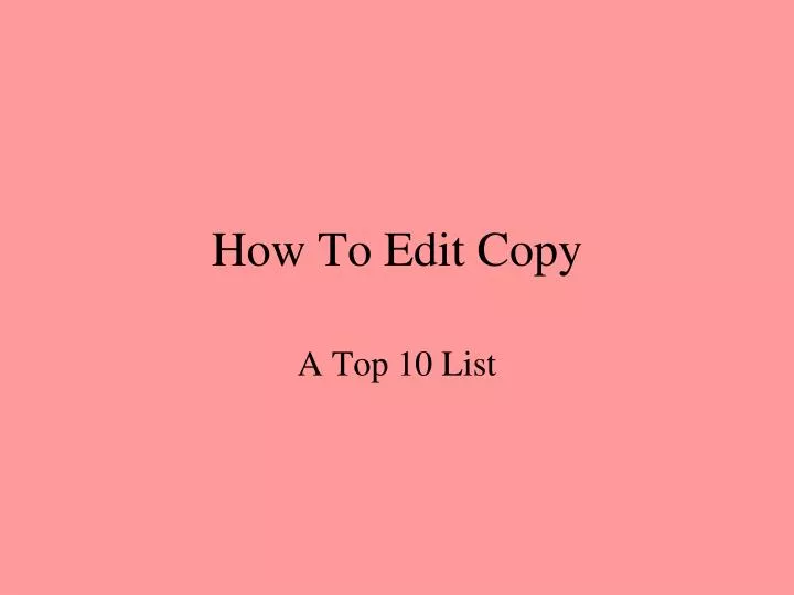 how to edit copy