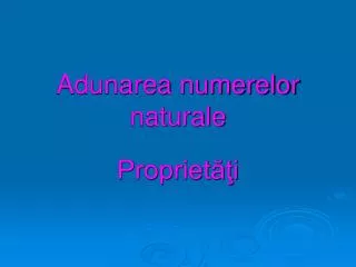 adunarea numerelor naturale