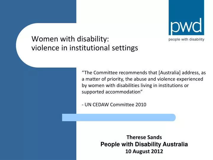 women with disability violence in institutional settings