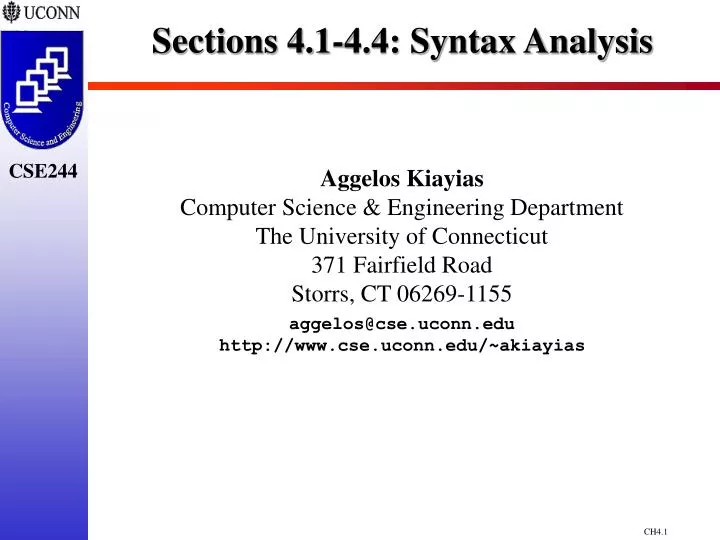 sections 4 1 4 4 syntax analysis