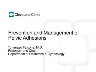 Prevention and Management of Pelvic Adhesions Tommaso Falcone, M.D. Professor and Chair