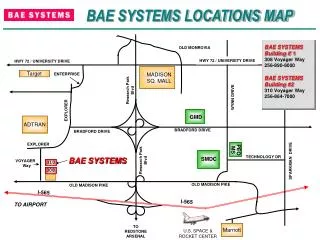 BAE SYSTEMS LOCATIONS MAP