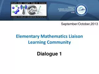 Elementary Mathematics Liaison Learning Community
