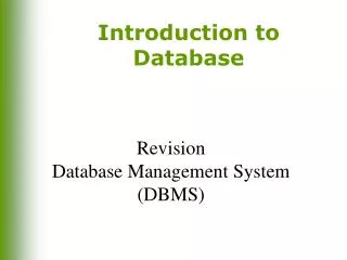 Revision Database Management System (DBMS)