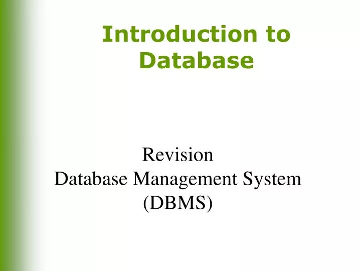revision database management system dbms