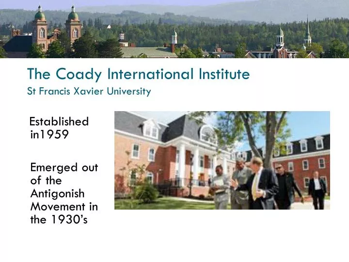 the coady international institute st francis xavier university