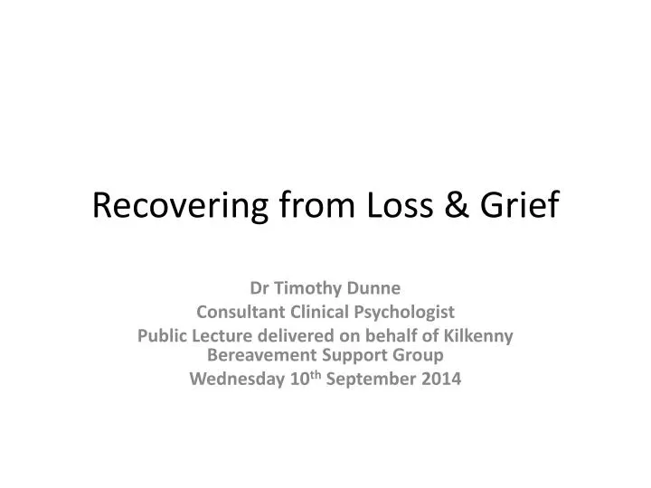 recovering from loss grief