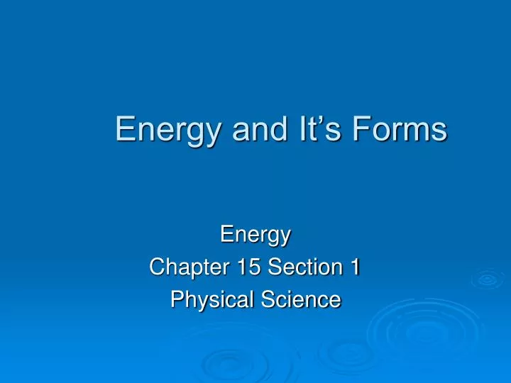 energy and it s forms