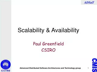 Scalability &amp; Availability